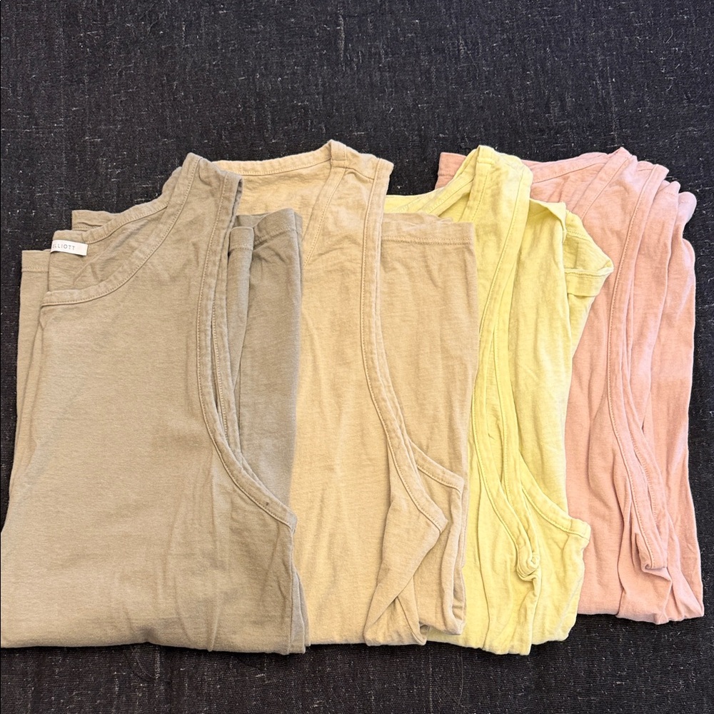 John Elliott Set of Four Neutral and Pastel Tanks